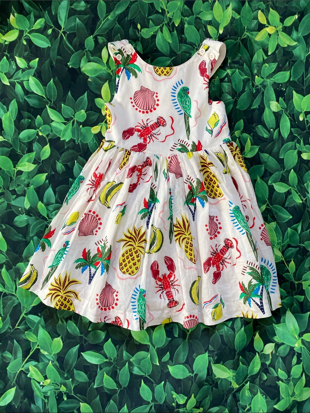 Mini Boden Tropical Print Sundress with Pineapples